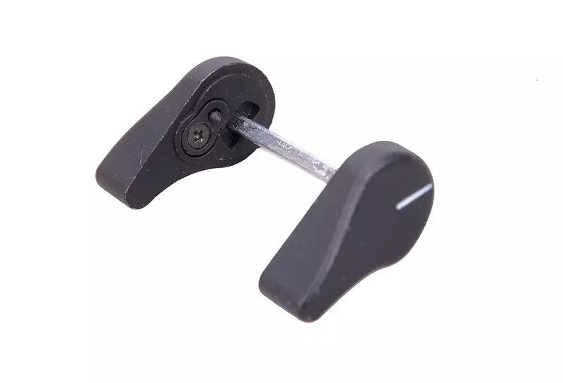 Ambidextrous firing mode selector lever for the MP5 type replicas