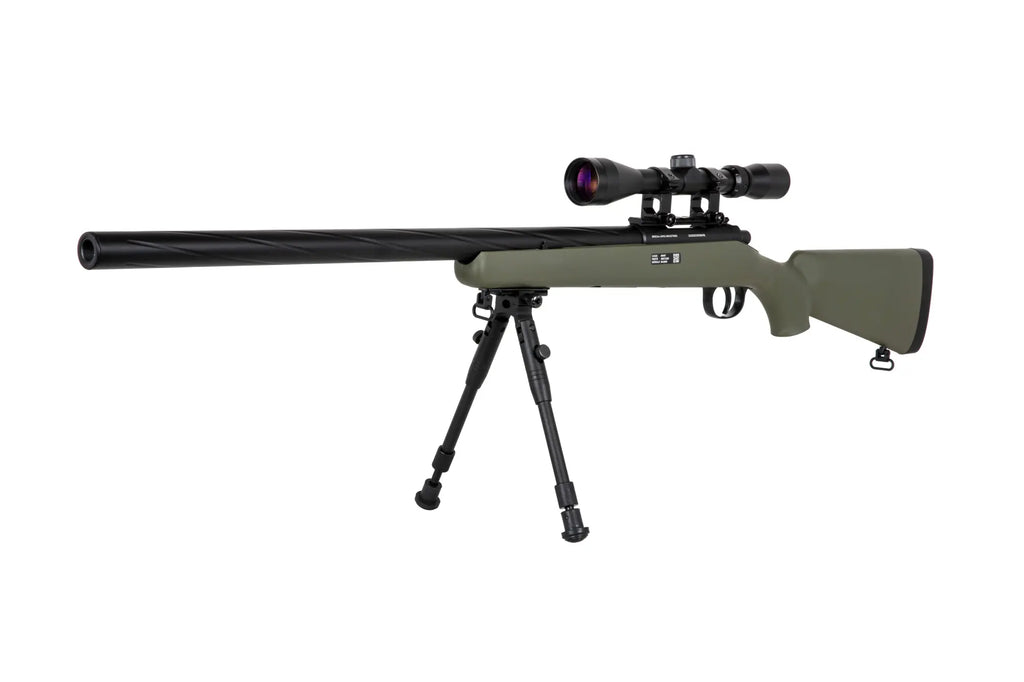 Specna Arms SA-S12 sniper airsoft rifle with scope and bipod Olive