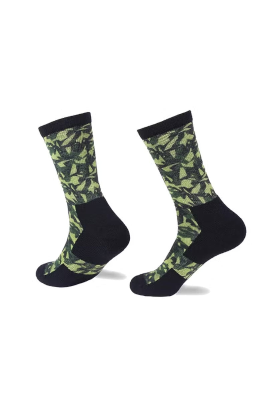 Na Giean BOULDER WAY MEDIUM CREW socks BWCM5002 HIGH SUMMER M (41-43) Black-Green