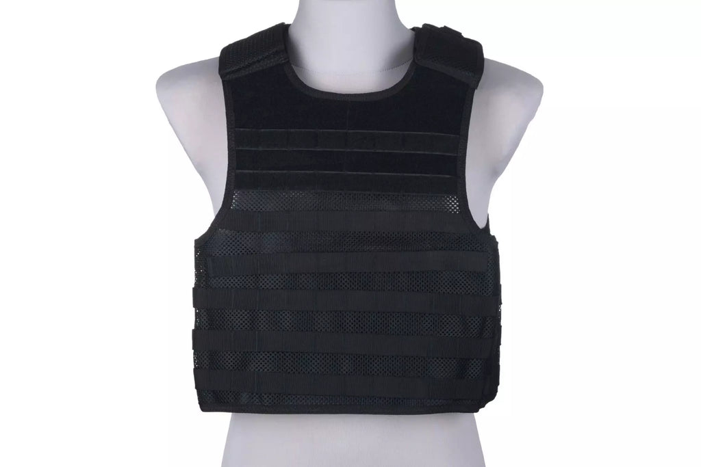 Light mesh plate carrier type tactical vest - black