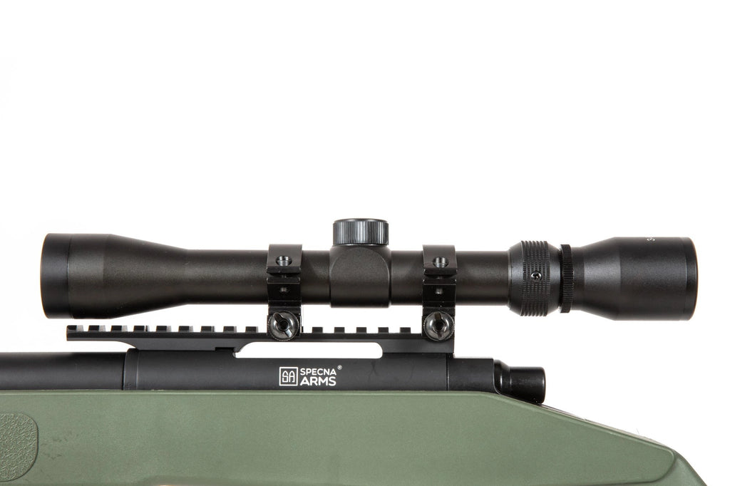 SA-S03 CORE™ sniper rifle replica with scope and bipod - olive green