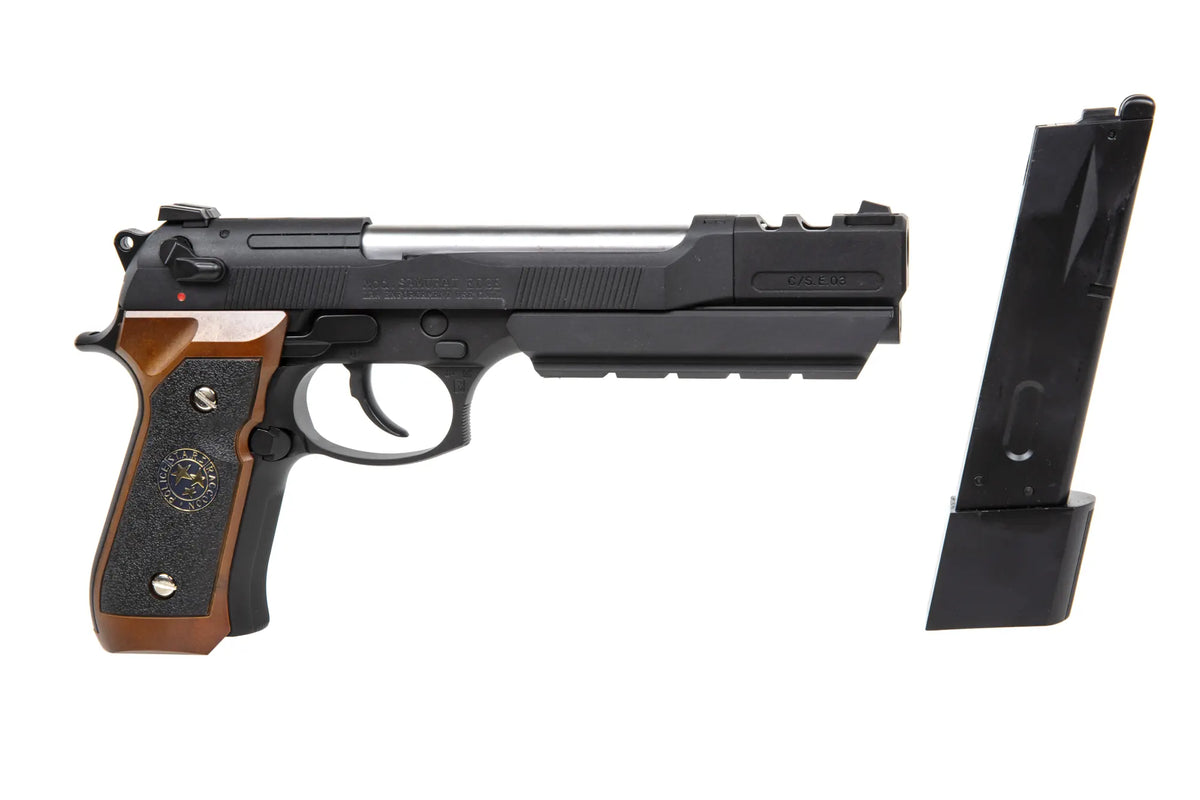 WE GP331 BIOHAZARD airsoft pistol - Mod. B. Burton Brown Grip (Single only)