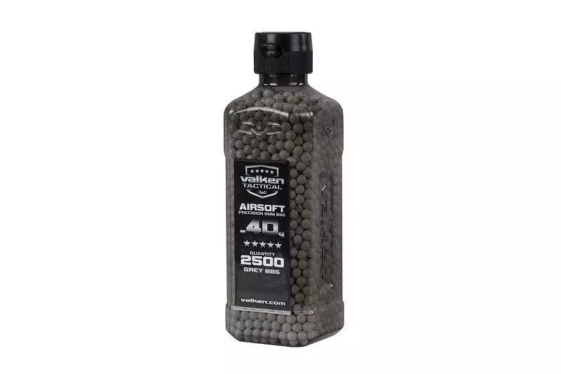 Valken Tactical 0.40g BBs - 2500 Pcs Bottle - Gray