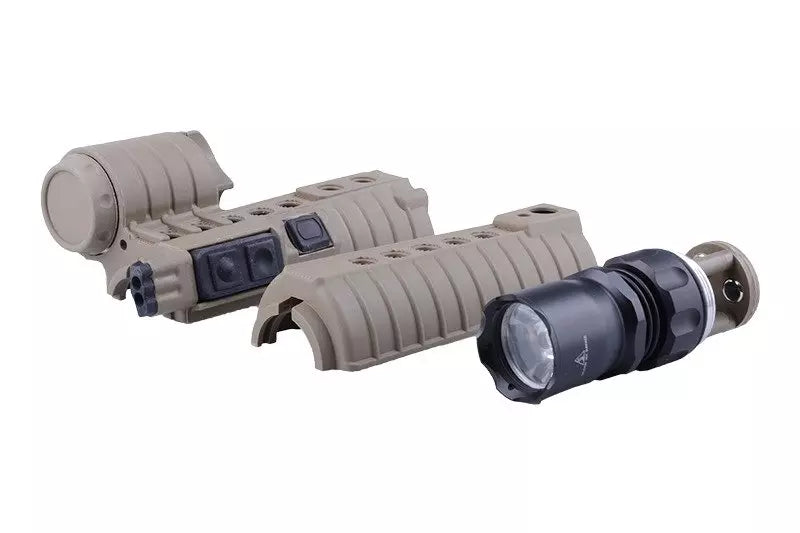 Front grip with the M500A flashlight for the M4 type replicas - tan