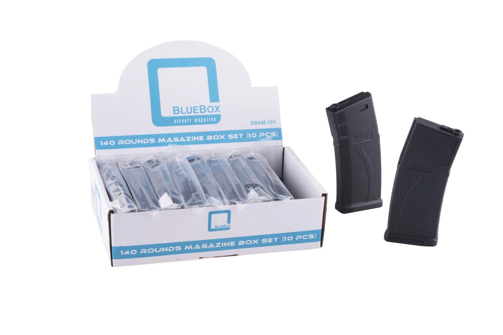 Set of 10 Mid-Cap 140 BB Magazines for M4/M16 Replicas - Black