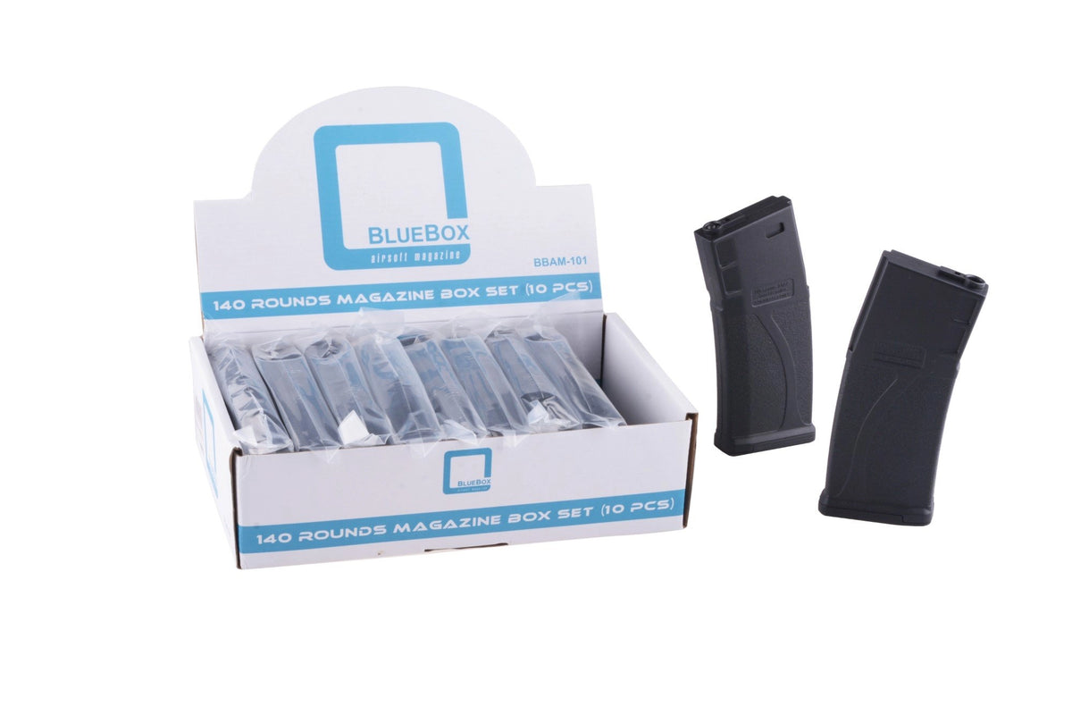Set of 10 Mid-Cap 140 BB Magazines for M4/M16 Replicas - Black