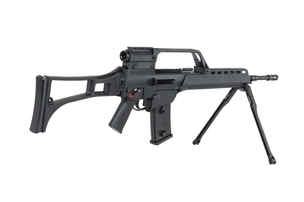 SRC DUAL POWER SR36K COB-301 airsoft carbine with bipod and scope Black