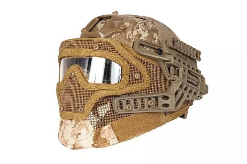 FAST PJ G4 System replica helmet with face shield - Desert