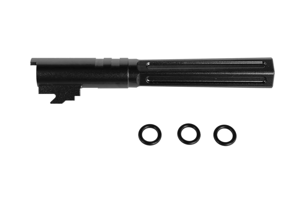 Aluminum outer barrel LA Capa Customs HEXCUT for TM Hi-Capa 5.1 replicas Black