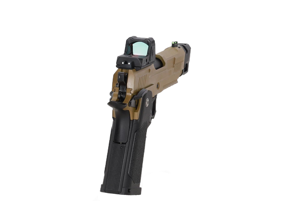 Arcturus Hi-Capa Vanguard 4.3" GBB Pistol (Optics Ready/Collimator ARS-1/Compensator) - Half-Tan
