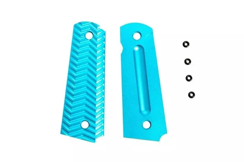 Aluminum TYPE C Grip Panels for Colt 1911 Pistols - blue