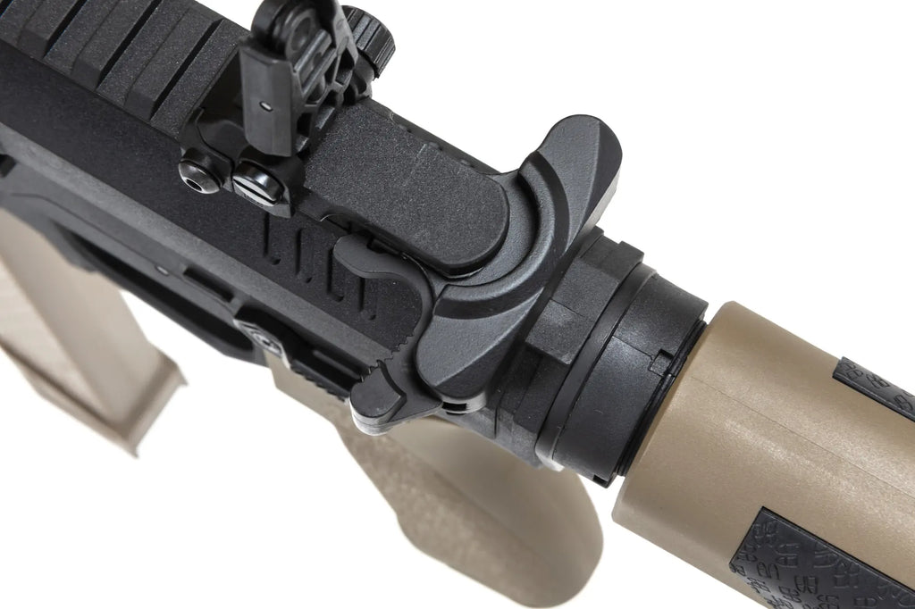 airsoft Specna Arms SA-FX02 FLEX™ HAL ETU Half-Tan submachine gun with orange discharge device