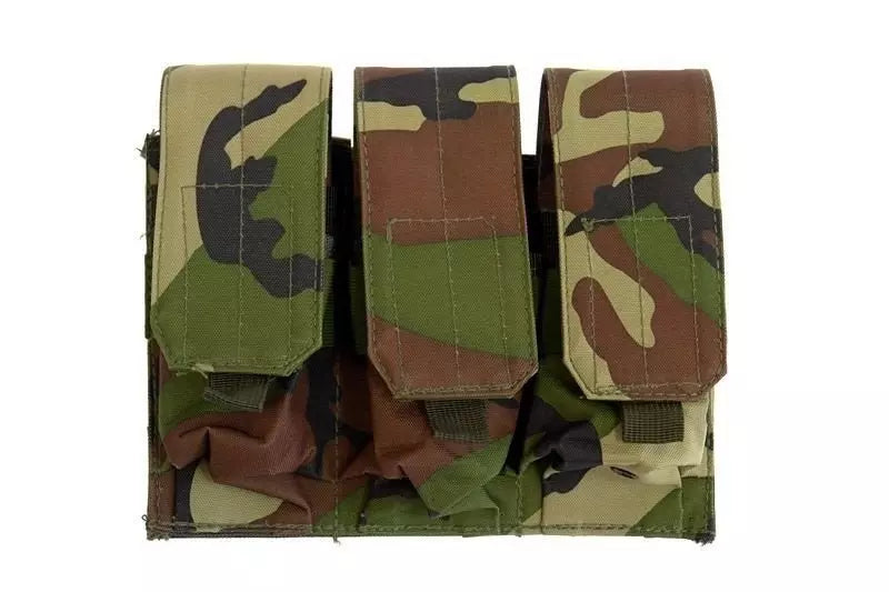 Triple pouch for M4/M16 type magazines - woodland