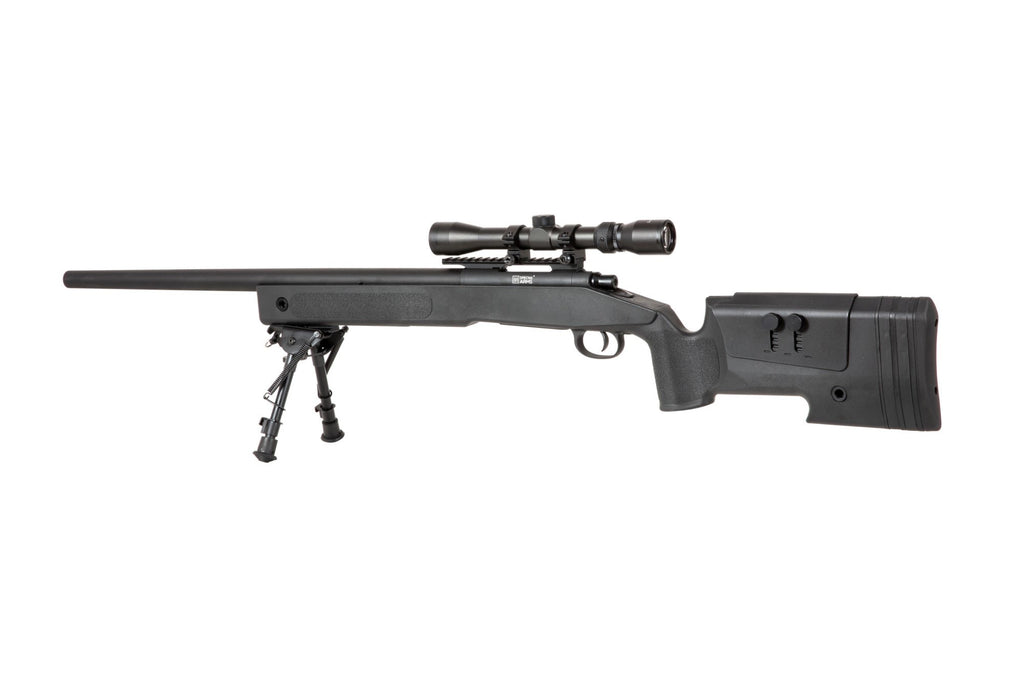 SA-S02 CORE™ sniper rifle replica with scope and bipod - black