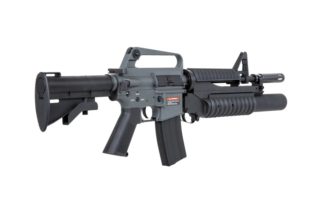 E&C EC-704 Kestrel™ ETU ASG carbine with grenade launcher Grey