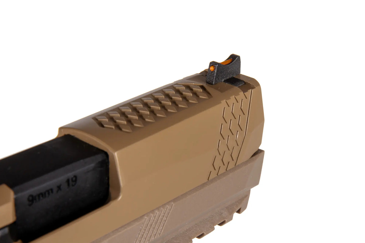 WE F18 Compact Green Gas Pistol replica TAN