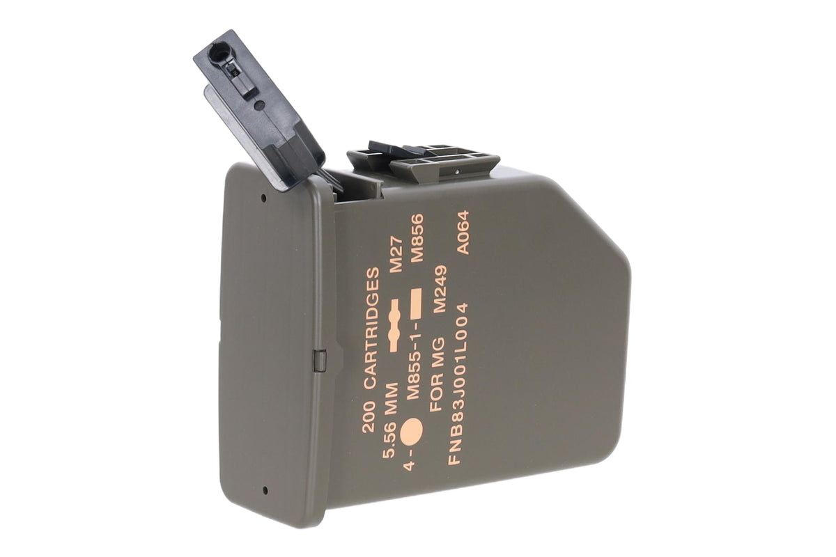 Box type magazine 2500 BBs Specna Arms x A&K for M249 Ranger Green