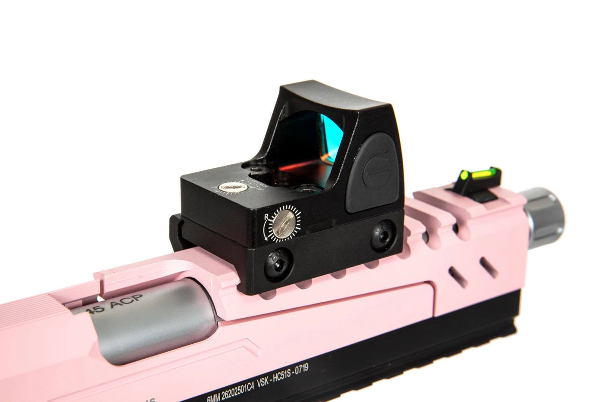 Hi-Capa 5.1 Split Side Pistol Replica - Pink / Black / Chrome (with BDS Sight)