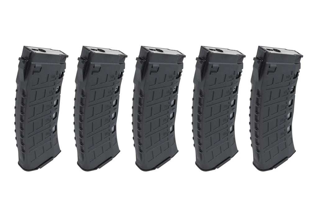 Mid-Cap magazine 130/ 30 rounds Arcturus EMM AK12 Variable-Cap for AK replicas Black (5 pack)