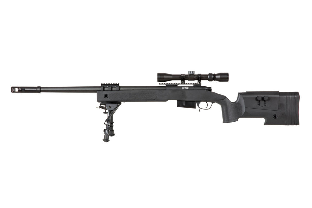 SA-S03 CORE™ sniper rifle replica with scope and bipod - black