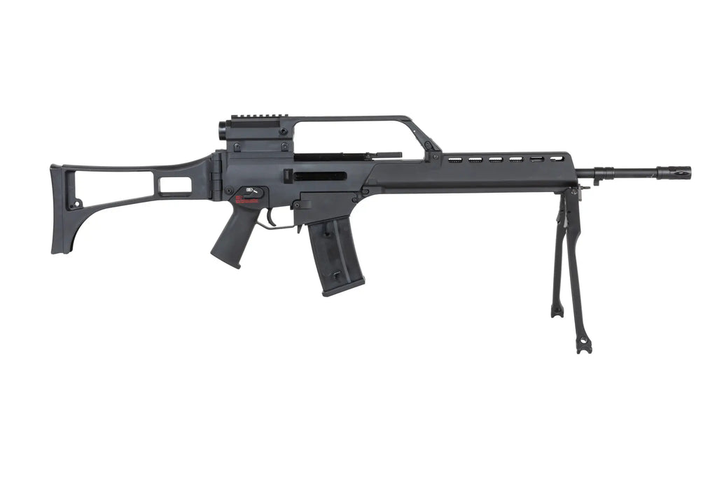 SRC DUAL POWER SR36E GB-301 airsoft carbine with bipod and scope Black