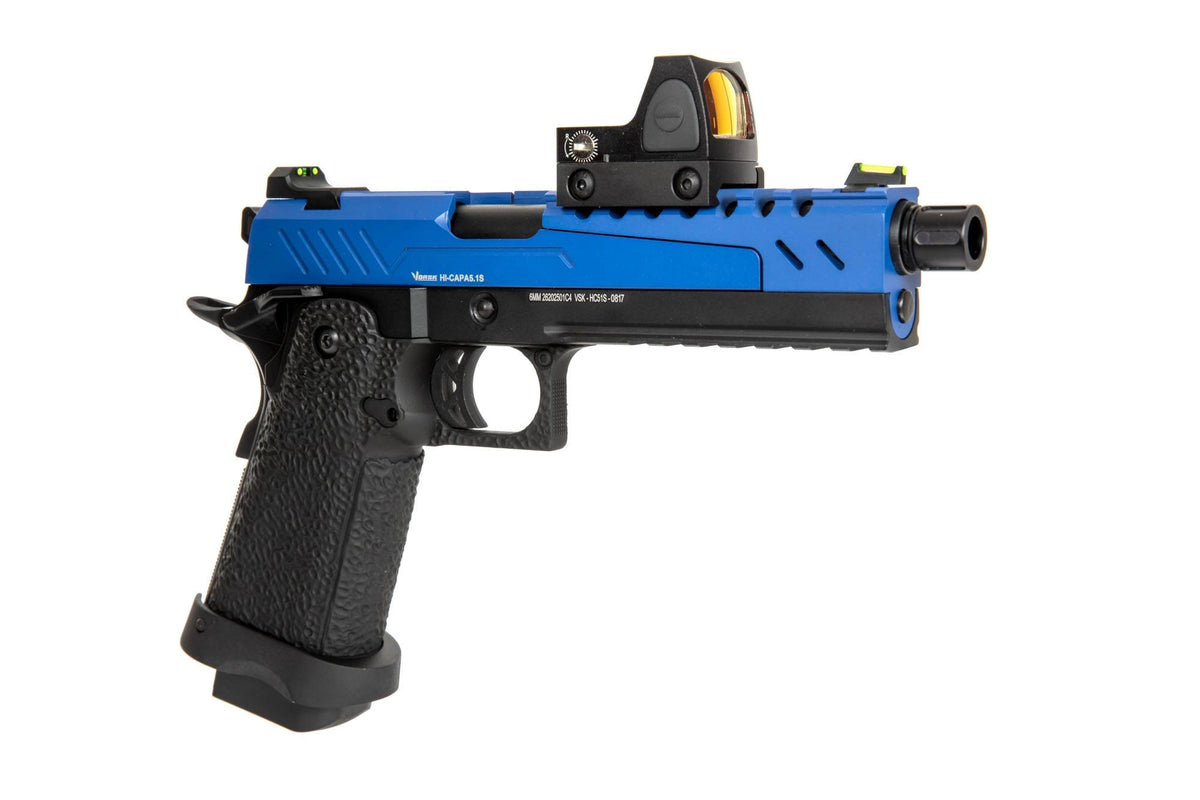 Hi-Capa 5.1 Split Side Pistol Replica - Blue / Black (with BDS Sight)