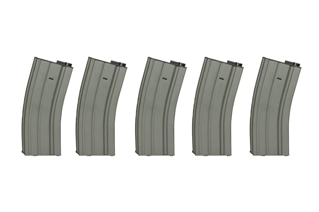 Set of 5 Hi-Cap 300 BB Magazines for M4/M16 Replicas - Grey