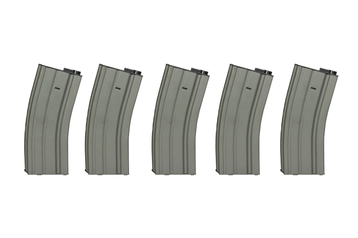 Set of 5 Hi-Cap 300 BB Magazines for M4/M16 Replicas - Grey