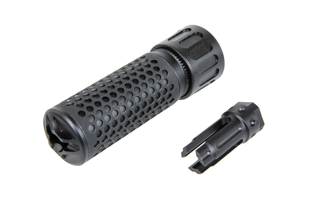 Set replica sound suppressor HY-202 type QD along with the replica flash suppressor M139 QDC Cyma Black