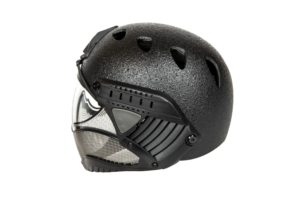 WarQ Full Face First Helmet Black Rough (OUTLET)