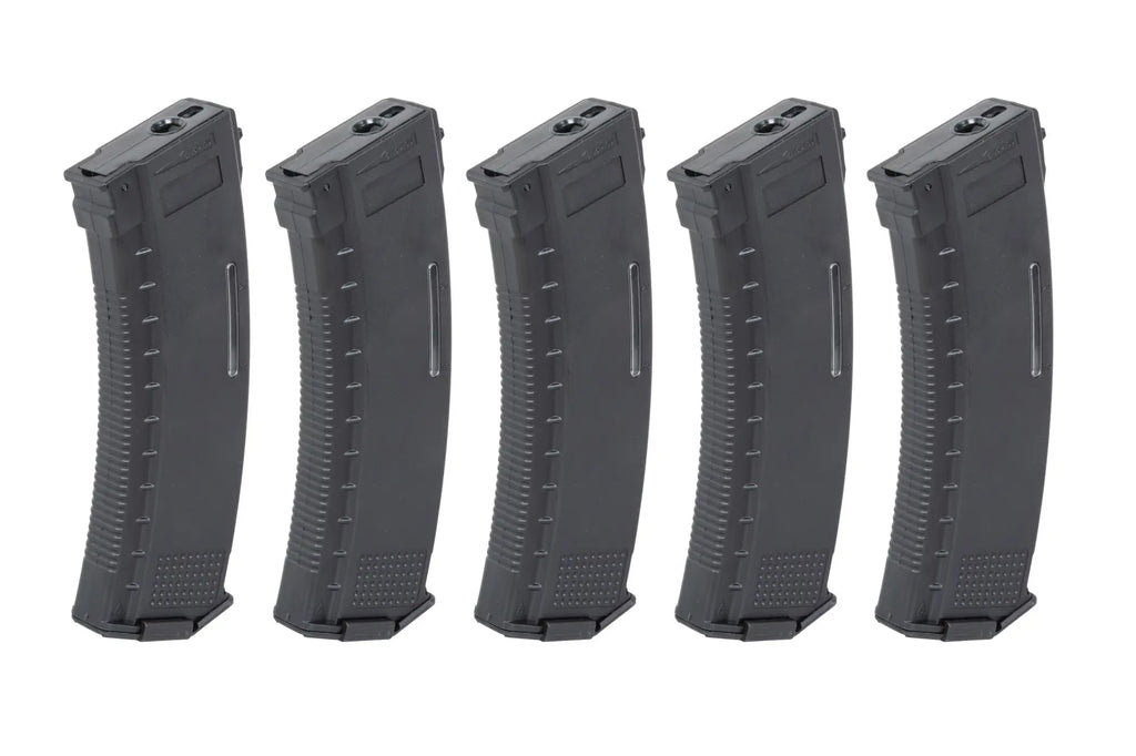 Zestaw 5 magazynków Mid-Cap 130/30 kulek Arcturus EMM AK MOD1 Variable-Cap Windowed do replik AK Czarny
