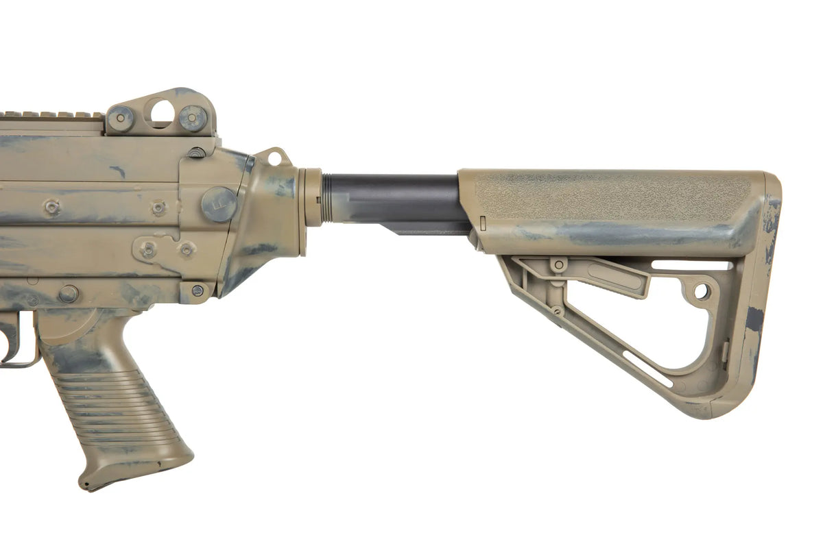airsoft A&amp;K MK 46 MOD 0 Battleworn Flat Dark Earth machine gun