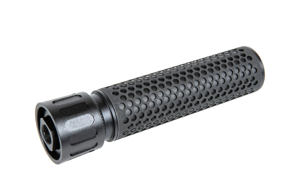 Set replica sound suppressor HY-201 type QD along with the replica flame suppressor M139 QDC Cyma Black