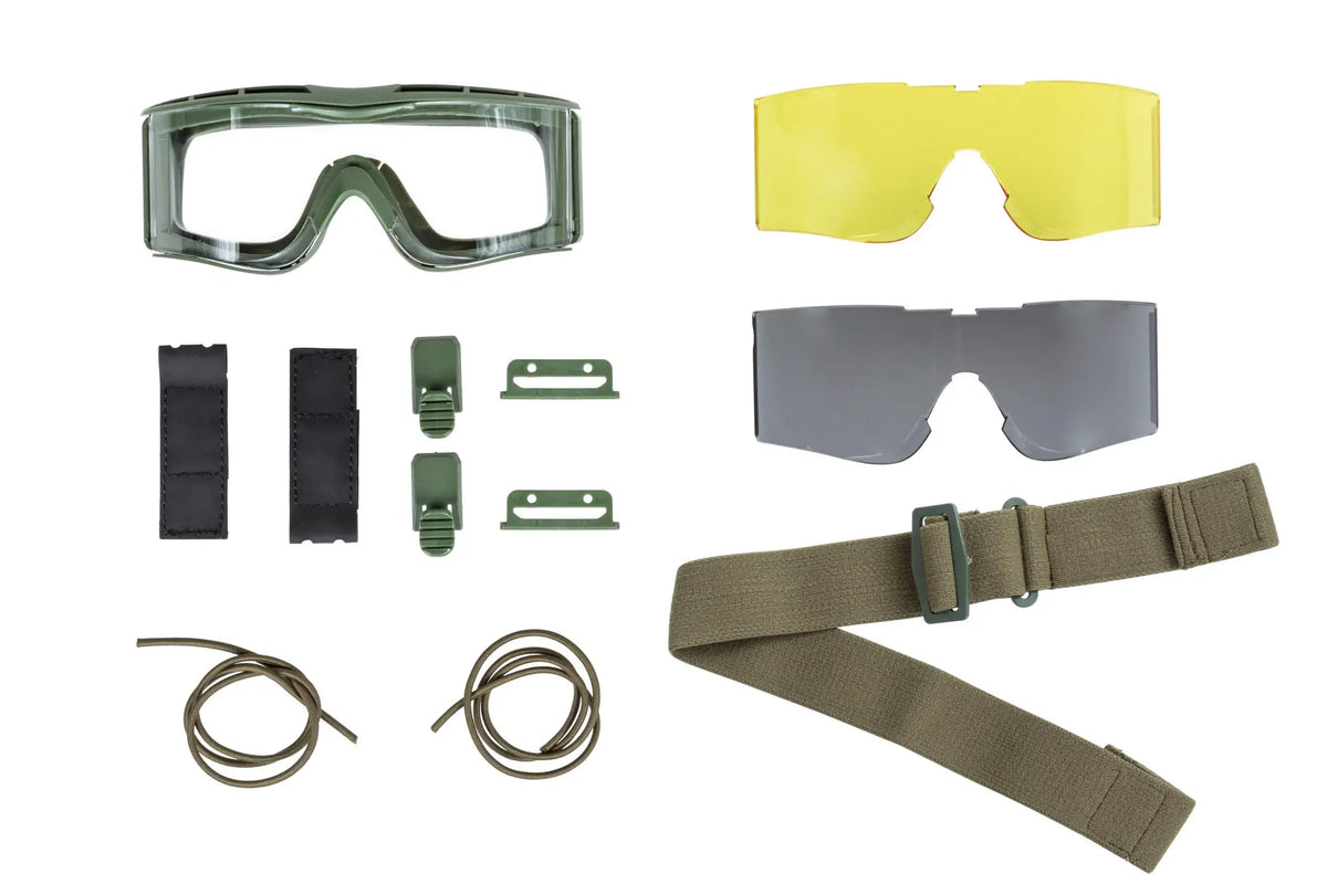 Wosport GG-005 tactical goggles with interchangeable lenses Olive