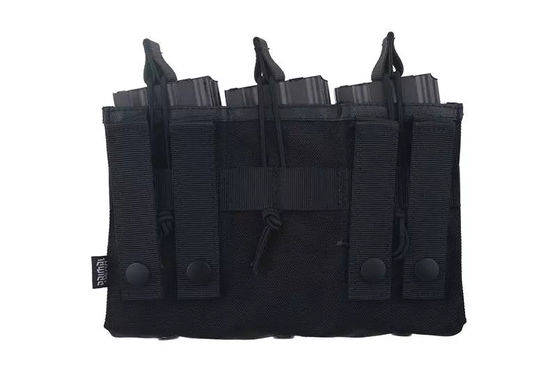 Open Top 3+3 Pouch - Black