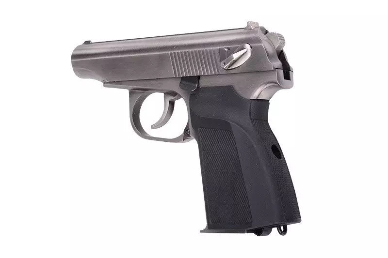 MK Pistol Replica with a Silencer - silver