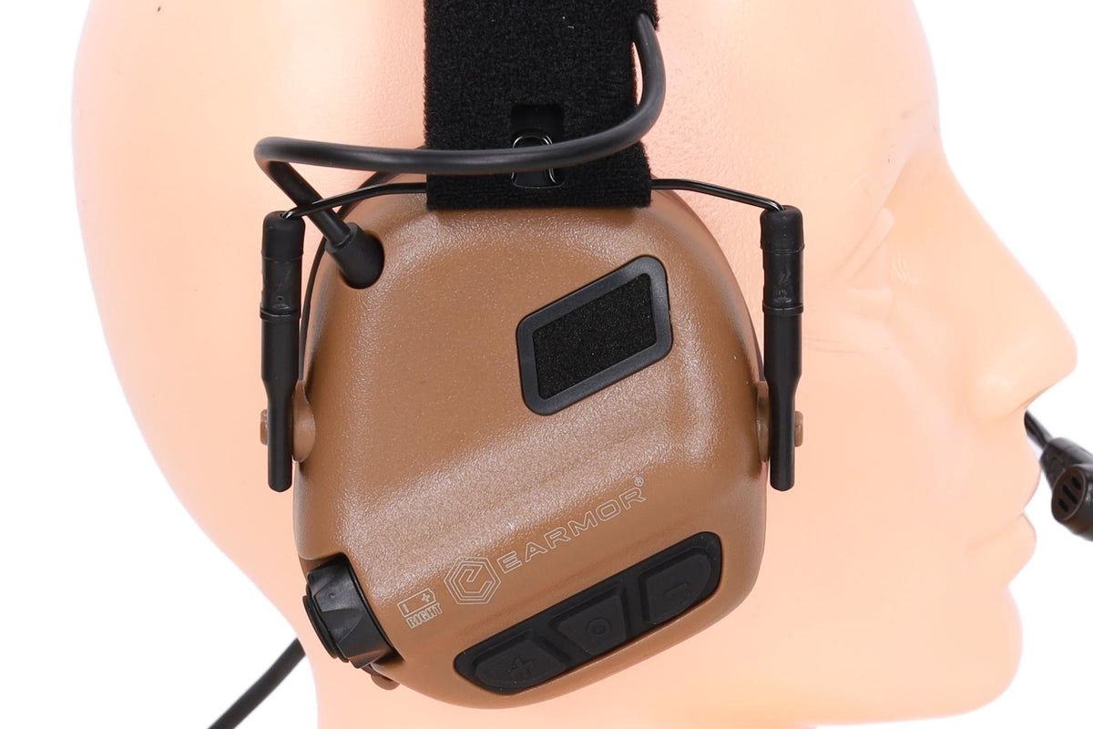 Earmor M32X Plus active hearing protectors – Coyote Brown