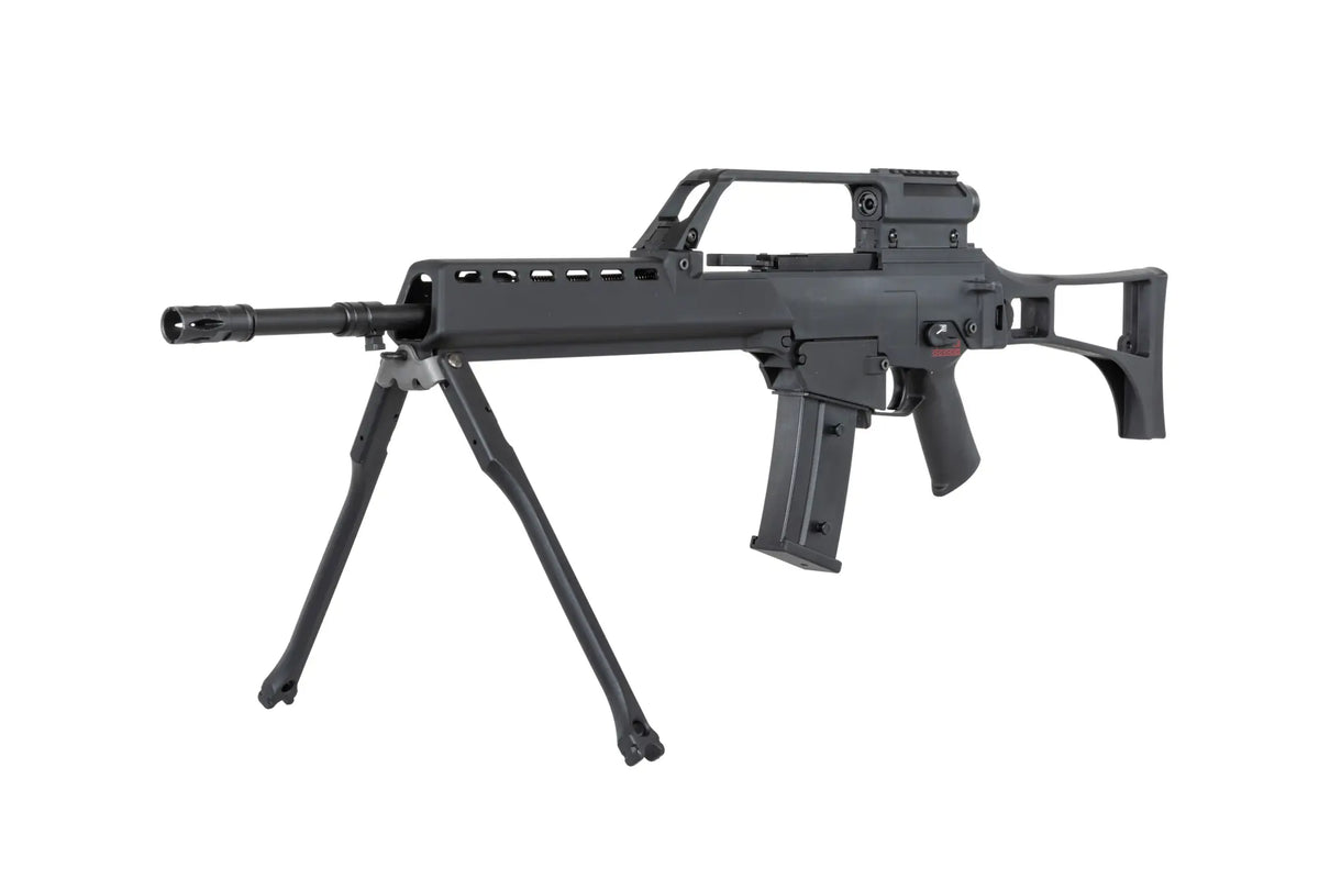 SRC DUAL POWER SR36E GB-301 airsoft carbine with bipod and scope Black