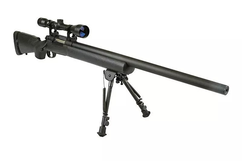SW-04 Sniper Rifle Replica with scope and bipod (Upgraded) - black