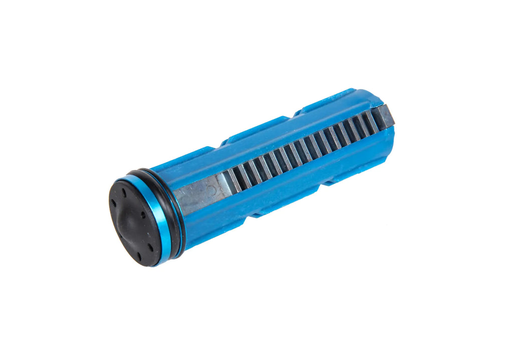 Piston with a silenced double-sealed head - 15 steel teeth