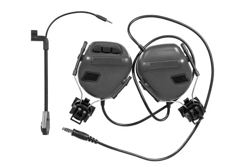 ERM headset with helmet mount - black