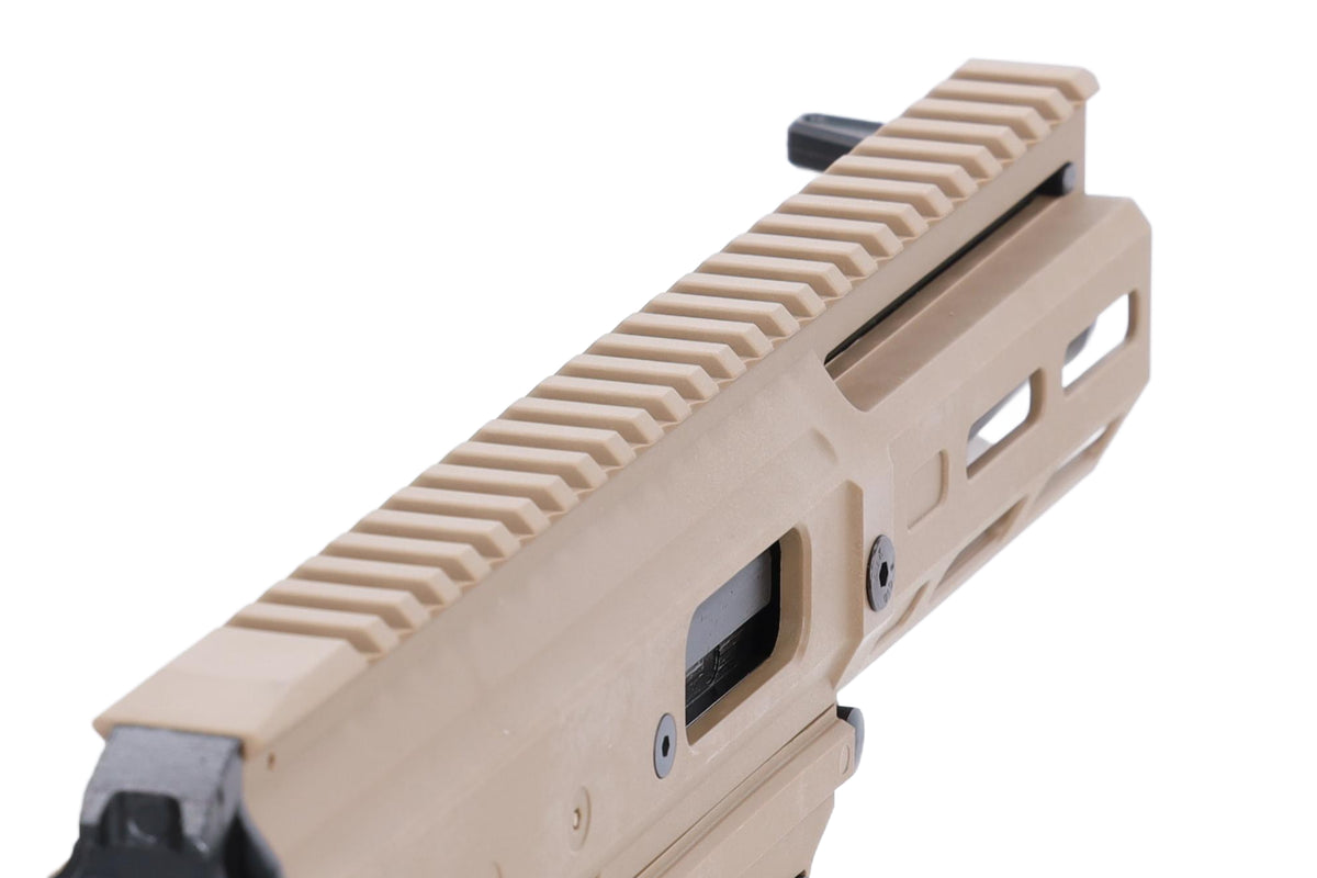 Lambda Defence x Angstadt Arms MDP-9 Tan airsoft machine gun