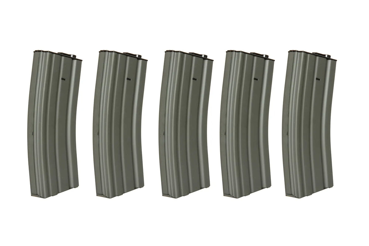 Set of 5 Hi-Cap 300 BB Magazines for M4/M16 Replicas - Grey