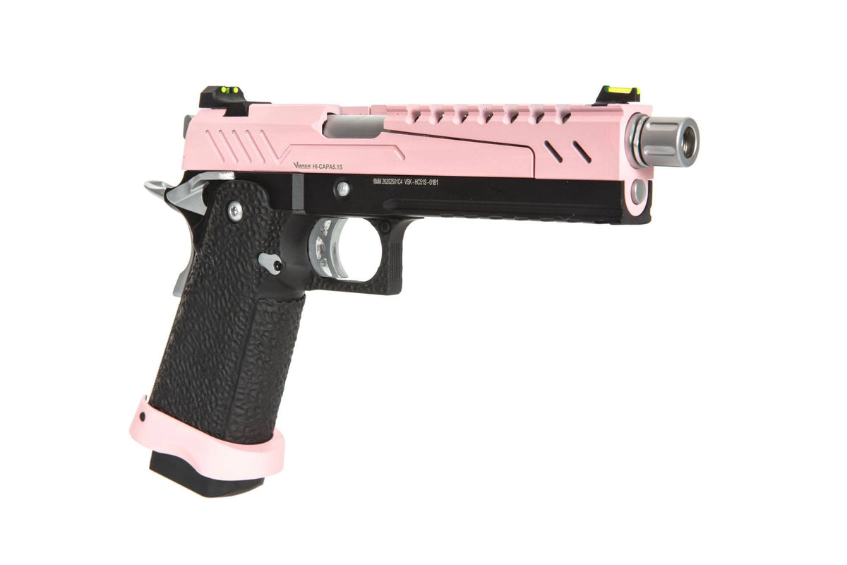 Hi-Capa 5.1 Split Side Pistol Replica - Pink / Black / Chrome
