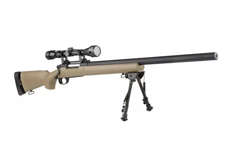 SW-04J Army Sniper Rifle Replica with scope and bipod (Upgraded) - tan