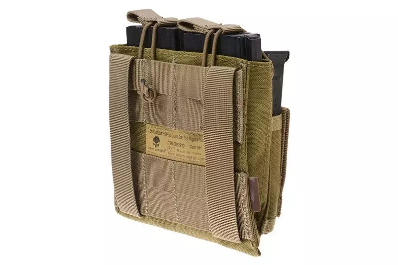 Open Top double magazine carrier for M4/M16 + pistol magazines - khaki