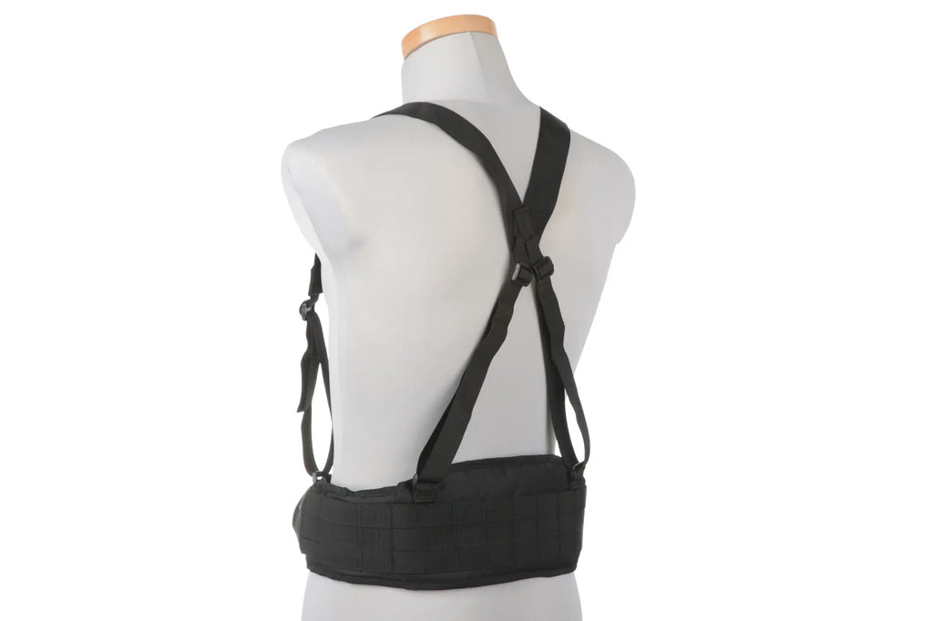 Belt with X type suspenders - black