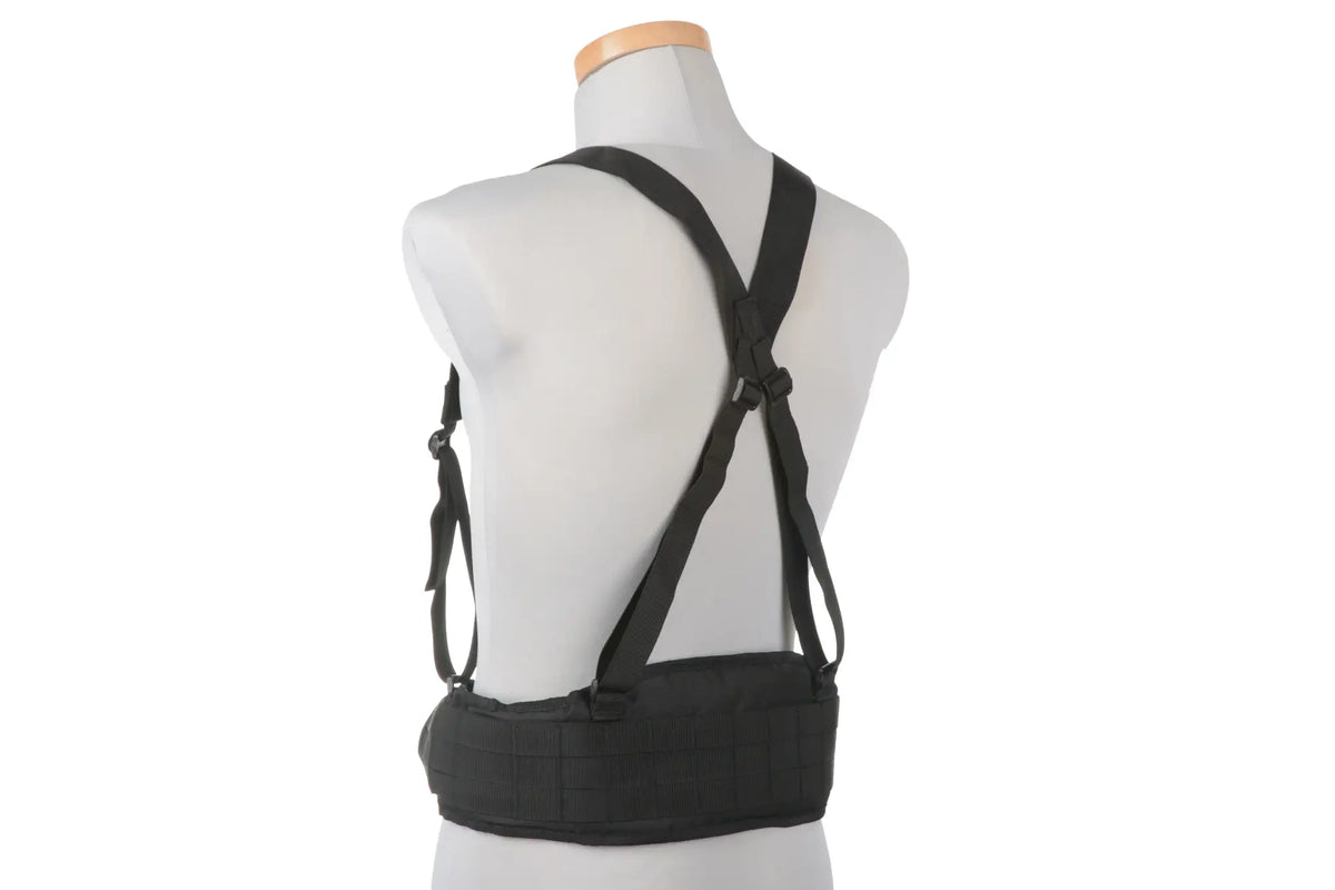 Belt with X type suspenders - black
