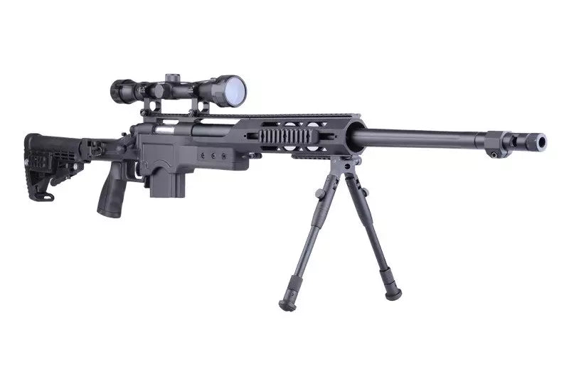 MB4412D Sniper Rifle Replica – with Scope and Bipod – Black
