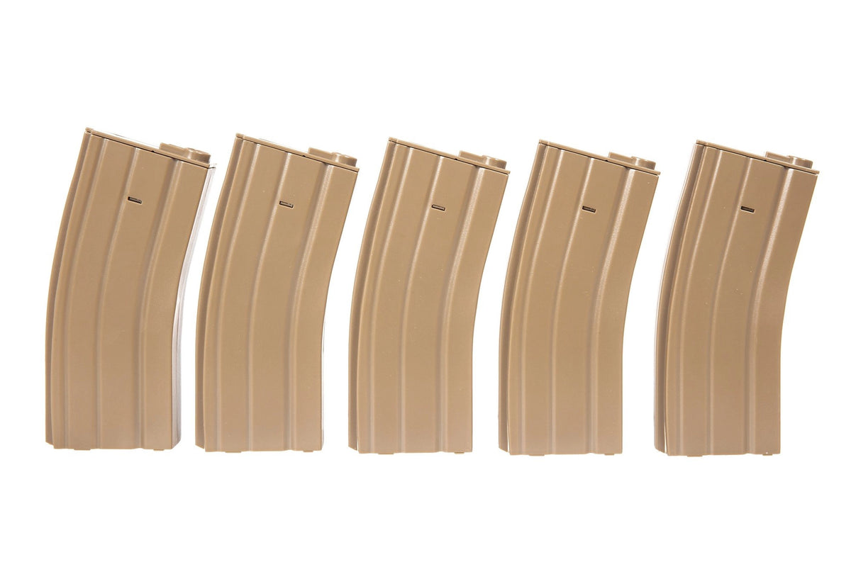 5pcs set - 70rd low-cap magazine for M4/M16 - tan